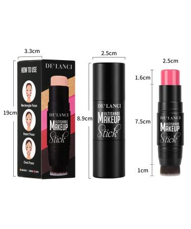 DE LANCI Matte Blush Stick for Cheeks - Dark Red, Ultra Pigmented Color Pop Makeup with Built-in Brush - Travel Size, Cruelty-Free Gift for Women/Girls - Buy Online on GoSupps.com
