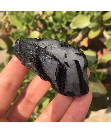 Natural Crystal Rough Natural Black Tourmaline with Quartz raw Crystals Natural Stones and Minerals Rough Black Tourmaline Specimen Reiki Stones - Buy Online on GoSupps.com