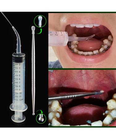 Airgoesin Professional Tonsil Stone Remover Tool with LED Light - Stainless Steel Oral Care & Irrigation Syringe - Blue Tongue Cleaner Scraper - Buy Online on GoSupps.com