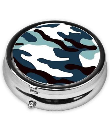 Marine Camouflage Round Pill Box Organizer | 3 Compartment Portable Travel Pill Box for International Shipping - Buy Online on GoSupps.com
