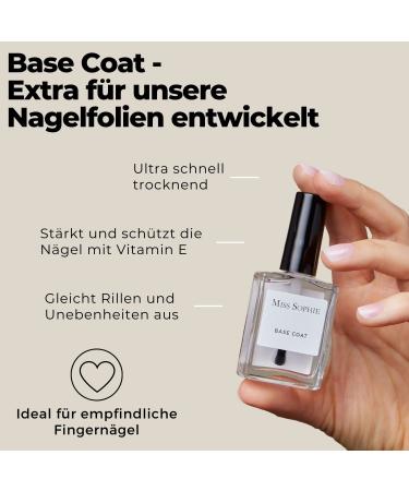 Miss Sophie Base Coat - Quick-Drying Transparent Nail Varnish with Vitamin E for Strengthening & Sensitive Nails - Long-Lasting Protection - Buy Online on GoSupps.com