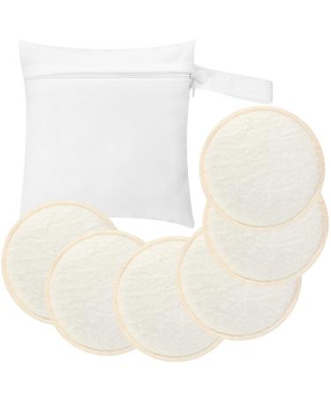 Yousoontic Merino Wool Nursing Pads Reusable Wool Nursing Pads Washable Breast Pads for Breastfeeding Nursing Bra Nipple Pads Regular Thickness 6 in. Diameter 6 Pack + Wash Bag