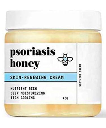 Psoriasis Honey Skin Renewing Cream for Intense Moisturizing - Relieves Dry, Itchy Skin, Fast Absorbing Skin Care Cream with Salicylic Acid and Restorative Oils Psoriasis Relief (4oz)