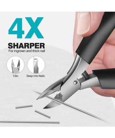RONAVO Nail Clipper - Professional Ingrown Toenail Treatment Tool for Thick Nails - Heavy Duty Toe Nail Clippers for Men & Elderly - Large Scissors for Seniors/Women/Men(Black) - Buy Online on GoSupps.com