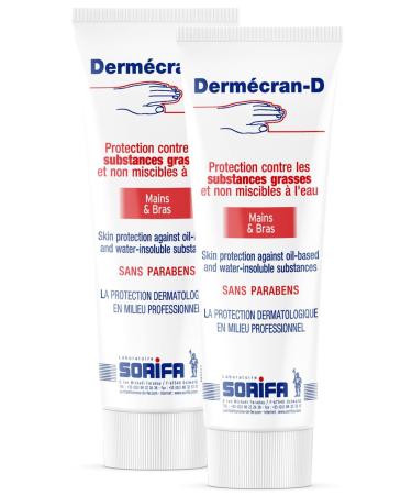 SORIFA - Pack of 2 - Dermscreen - Anti-Grease Protection Paste - Cambois - Powders - Pigments - Hands and Arms - High Tolerance - Tube 125 ml.
