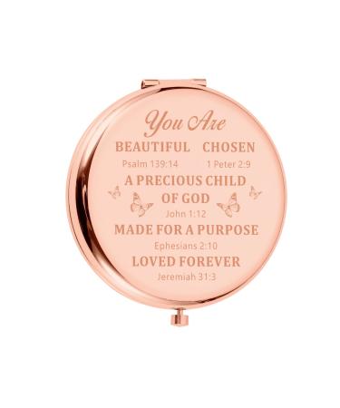 Religious Gifts for Women Christian Bible Verse Compact Makeup Mirror Faith Inspirational Gift for Coworker Friends Teen Girls Baptism Graduation Gift for Her Daughter for Mom Grandma