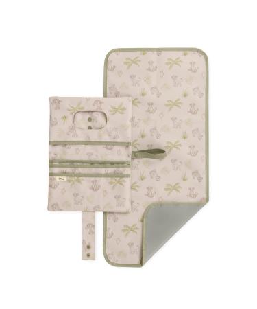 Hauck Disney diaper bag with wrap pad Change N Walk for on the go baby changing bag organizer wrapping tui with loop for stroller handle wrap clutch can be wiped off (Simba beige)