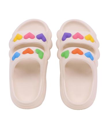 YeteEepot children flip -flops summer slippers girls women soft bathing flaps cozy slides sloping mules slippers slide -resistant beach sandals white 26/27 EU