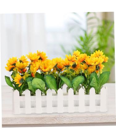 Zerodeko Artificial Flower Fence Outdoor Artificial Plants Sunflower Bouquet Sunflower Artificial Flowers Office Desk Decor Pots Plants Faux Plant White Fake Flowers Villain Foam White 40X9CM - Buy Online on GoSupps.com