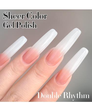 Double Rhythm Gel Polish | 15ML Sheer Neutral Milky White Jelly Nail Art - DIY at Home - Buy Online on GoSupps.com
