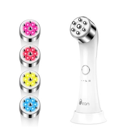 Facial Massager Skin Tightening Machine, 4 Color LED Light Therapy Machine, Promote Face Cream Absorption Strengthening Elasticity Modifying Wrinkles Professional Care Anti-Aging Skin Care Tools.