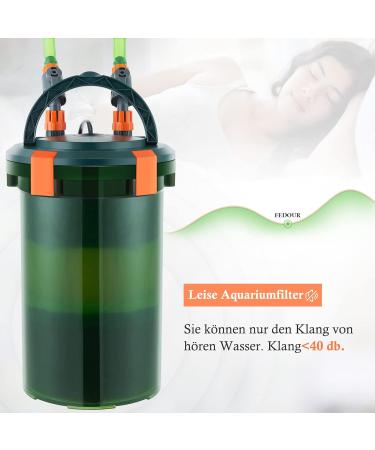 Fedour 1500L/H Aquarium External Filter - 15W Adjustable Canister Filter for 75-500L Aquariums with Filter Media - Optimal Performance & Easy Maintenance - Buy Online on GoSupps.com
