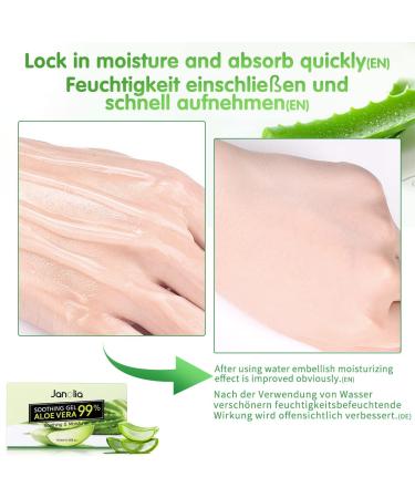 Janolia Aloe Vera Gel 300ml | Soothing Moisturizer for Face & Body | Natural Sunburn Relief & Self-Tanner | Pure Aloe Vera Extract - Buy Online on GoSupps.com