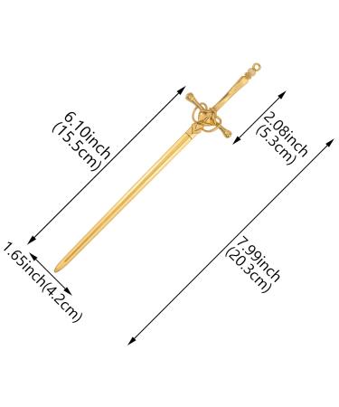 3 Pack Metal Sword Hair Sticks - Witch Accessories for Women Hair Buns - Vintage Handmade Chopsticks - Stick Pattern 1 - Buy Online on GoSupps.com
