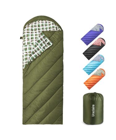 Uraclaire XL Sleeping Bag All Seasons,Lightweight and Waterproof, Great for Adults and Kids Outdoor Hiking,Hunting,Camping and Backpacking 86.6*33.46 inch Green