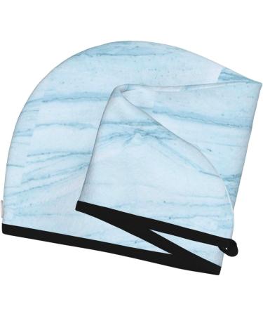 Hair Towel Wrap | Quick-Dry Hair Drying Towel Turban | Blue Marble Button Design - Buy Online on GoSupps.com