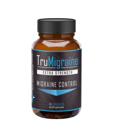 TruMigraine Relief & Prevention | All Natural Migraine Supplements for Headache Relief | Ingredients: Riboflavin Feverfew Paraben Free Butterbur & Ginkgo Biloba | 60 Veggie Capsules