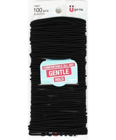 Scunci Black Metal Hair Elastics - 100 pk. by Scunci