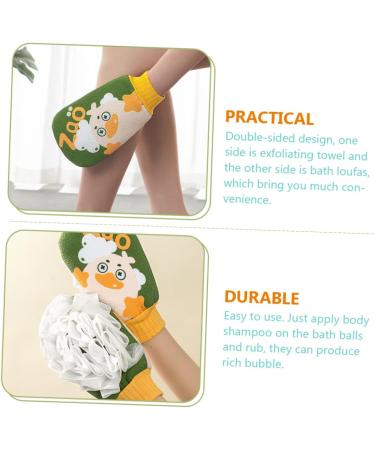 Beatifufu Bath Flower Gloves Body Washing Scrubbers Exfoliating Bath Gloves Shower Scrub Gloves Bathing Tool Exfoliating Glove Bath Loufas Exfoliating Bath Scrubber Bath Loofah 23x13cm Green - Buy Online on GoSupps.com