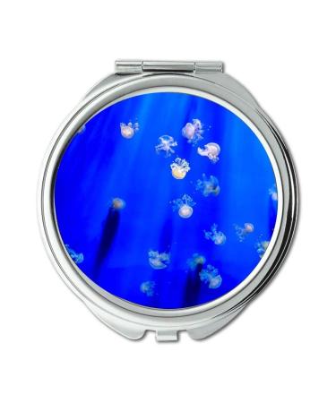 Mirror Travel Mirror blue blur bright pocket mirror portable mirror