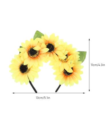 Lurrose Sunflower Headband | Floral Autumn Wreath Crown | Bridal & Halloween Hair Accessories - Buy Online on GoSupps.com