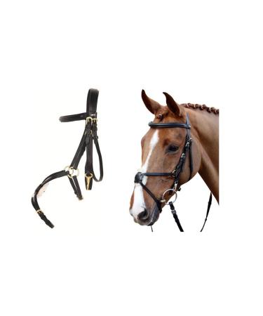 HKM riding bridle -Mexican Style- with lambskin padding pony brown Pony Brown