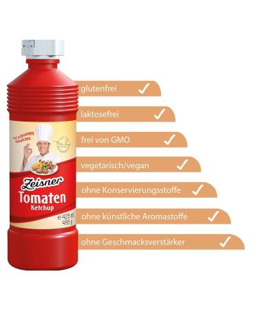 Zeisner Tomato Ketchup with Exquisite Spices | Vegan & Preservative-Free | 425ml - Premium Taste from Grasberg Bremen - Buy Online on GoSupps.com