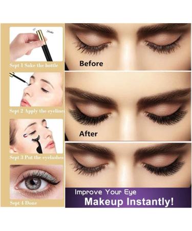 Magnetic Eyeliner and Eyelash Kit- 10 Reusable Pairs | Waterproof, Long Lasting | No Glue Needed | FREE Tweezer | For Use With Magnetic False Lashes - Buy Online on GoSupps.com