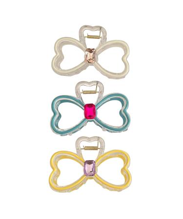 Buy Souarts Butterfly Flowers Hair Clip - Non-Slip Metal Hair Clips for Girls & Women - Stylish Hair Claws in Yellow White & Blue - Buy Online on GoSupps.com