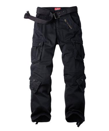 Women's Cotton Casual Military Army Cargo Combat Work Pants with 8 Pocket 6 Black