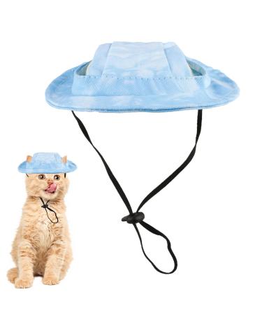Fischerhut for dogs fishing hat for cats |Outdoor sun protection pairing hats-adjustable fishing hat dog costume with ear holes for small extra small dogs pugs chihuahua shih tzu blue m