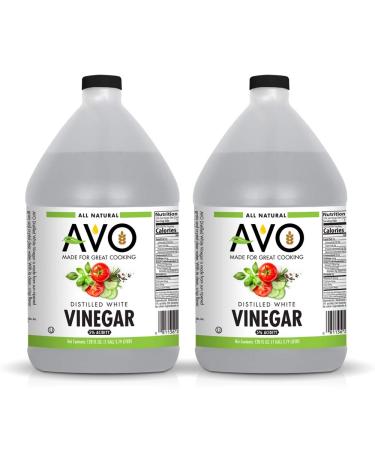 AVO 1 Gallon (128 oz) Pure Natural Distilled White Vinegar - 5% Acidity (2 pack)