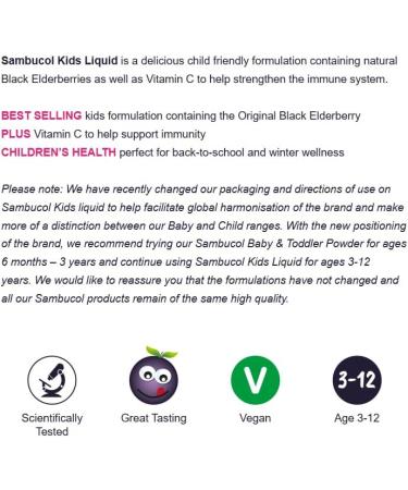 Kids Sambucus The Original Black Elderberry & Vitamin C (3-12 years) 120ml - Buy Online on GoSupps.com