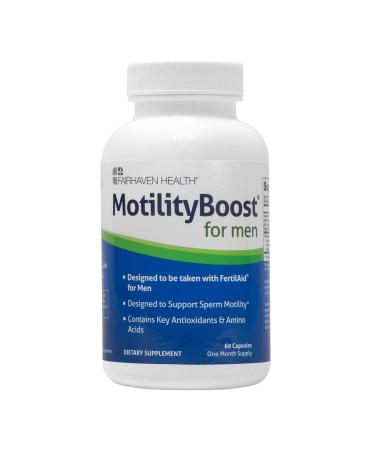 MotilityBoost for Men, Male Fertility Supplement, FertilAid Companion Product, Antioxidant & Specialty Nutrient Support for Motility, with Maca/Quercetin/L-arginine/Mucuna pruriens, 60 Veg Caps