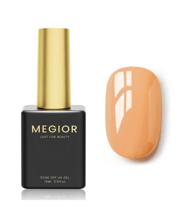 MEGIOR Nude Gel Nail Polish 15ml Neutral Nude Gel Polish 1PCS Soak Off UV LED Nail Gel Polish for Nail Art Manicure Salon DIY Home for Women Girls Nails