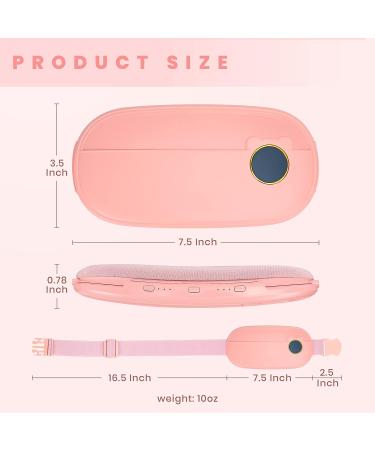Menstrual Heating Pad for Cramps with Digital Display and Wireless Heat Belt - 3 Temperature Settings, 3 Massages - Christmas Gift for Women & Girls (Pink 5000mAh) - Buy Online on GoSupps.com