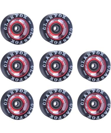CLAS FOX 95A Speed/Derby Aluminum Roller Skate Wheels - Set of 8 Black PU Red Core - Buy Online on GoSupps.com