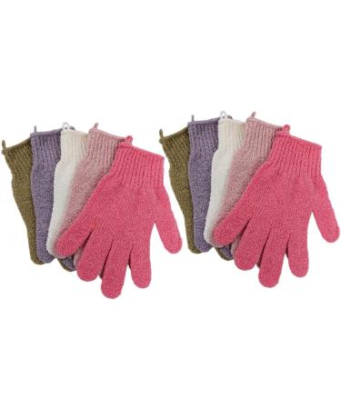 FOMIYES 10 Pairs Exfoliating Shower Gloves - Five-Finger Bathing Mitts for Soft Skin & Spa Experience | International Shipping Available - Buy Online on GoSupps.com
