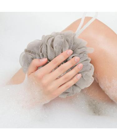 Healeved 6pcs Travel Bath Balls & Poufs | Luffa Shower Sponge Set | Frosted Khaki Loofah for Home & Travel - Buy Online on GoSupps.com