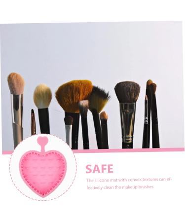 DOITOOL Makeup Brush Cleaning Pad Cleaning Tools Makeup Brush Cleaners Makeup Brush Cleaner Mat Heart Brush Cleaner Pad Mat for Brush Cleaning Brush Cleaning Mat Gloves Silica Gel Make up 12x9cm Pink - Buy Online on GoSupps.com