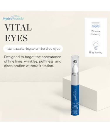 HydroPeptide Vital Eyes Instant Awakening Serum 0.3 oz - Hydrating & Brightening Rollerball - Buy Online on GoSupps.com