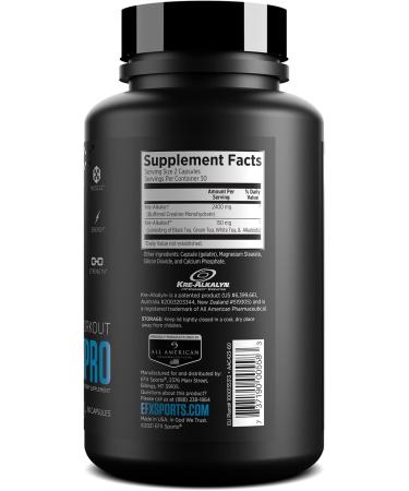 EFX Sports Kre-Alkalyn Pro - pH Correct Creatine Monohydrate Supplement | Muscle Building Pre Workout for Men & Women | 30 Servings | 60 Capsules | International Shipping Available - Buy Online on GoSupps.com