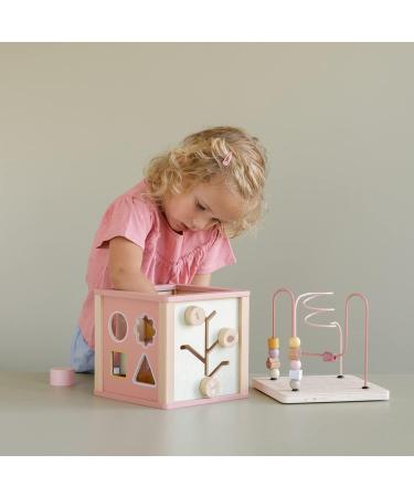 Buy Little Dutch 7114 FSC Wooden Activity Cube - Wild Flowers Pink | Enhance Motor Skills | International Shipping - Buy Online on GoSupps.com