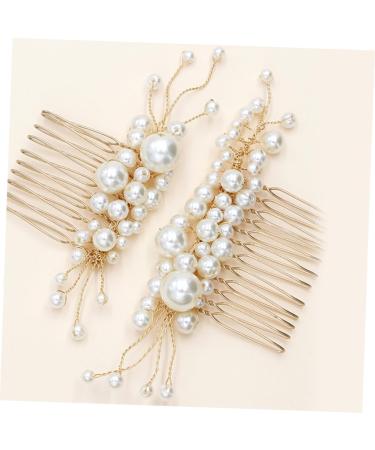 FRCOLOR Set of 3 Pearls Hair Comb Wedding Comb Made of Crystal Elegant Hair Comb Pearl Hair Comb Pearl Wedding Comb Headpiece Made of Pearls Hair Comb for Women Accessories Handmade Bride - Buy Online on GoSupps.com