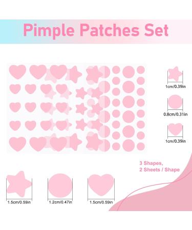 Pink Hydrocolloid Pimple Patches - 144 Count Acne Spot Treatment Stickers for Face & Body - Blemish Cover Skin Care - 3 Styles - Pack of 1 - Buy Online on GoSupps.com
