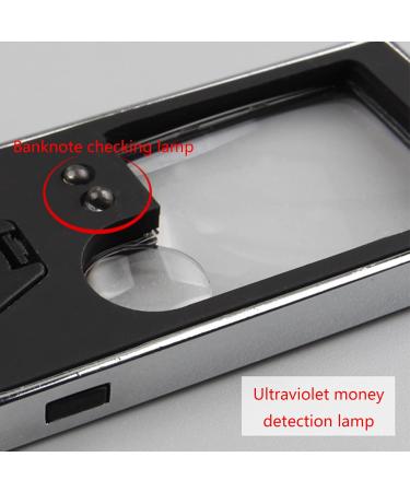 Handheld-Illuminated Magnifier 10X 3X Portable 4 Lamp Black Magnifying-Glass with Light Jewelry Watch Loupe-Reading Magnifier with Light Headband for Reading Senior wear Glasses- Stand for Eye for - Buy Online on GoSupps.com