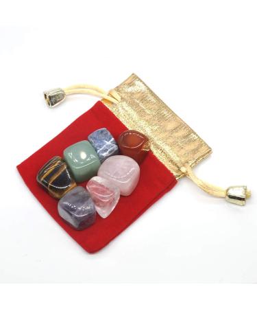 7PCS/Set Natural Stones Gemstone Bulk Crystals Quartz Ornaments Home Decoration Gifts Bag for Crystal