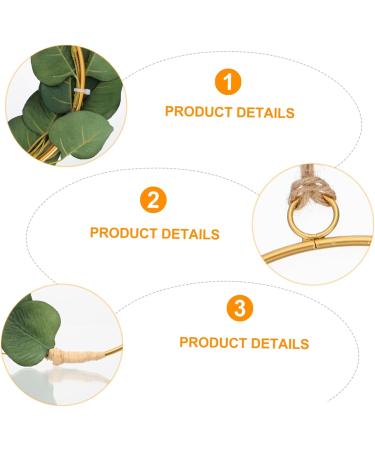 Alipis Wrought Iron Gate Hanging Wreath Decor Eucalyptus Hoop Wreath Valentine's Day Garland Household Green 20x20cm - Buy Online on GoSupps.com