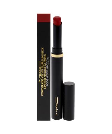 MAC Powder Kiss Velvet Blur Slim Stick - 889 Ruby New for Women - 0.07 oz Lipstick red 0.07 Ounce (Pack of 1)