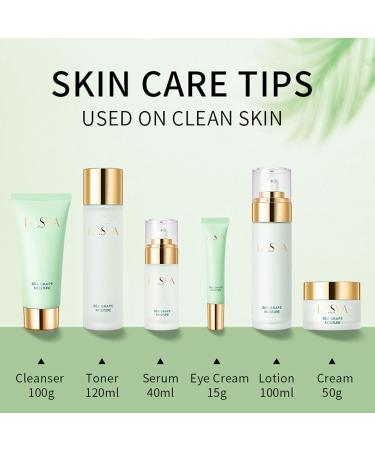 Sea Grape Skincare Set | 6-In-1 Facial Cleanser Toner Serum & More | Perfect Moisturizing Gift for Women - Buy Online on GoSupps.com